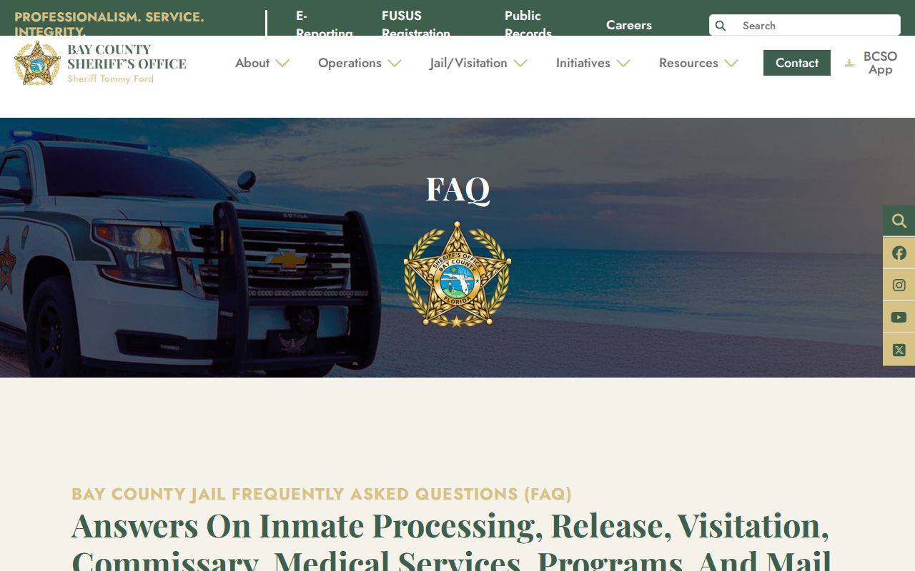 Bay County jail booking process for busted mugshots